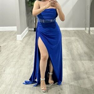 Royal blue dress sleeveless fashion nova